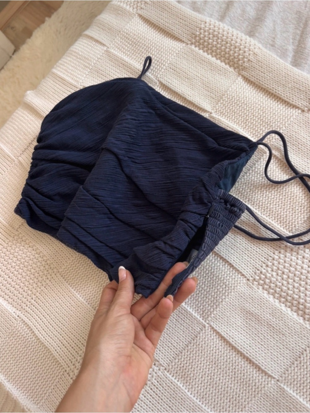 La Ligne Midnight Navy Ruched Crop Top /Cami